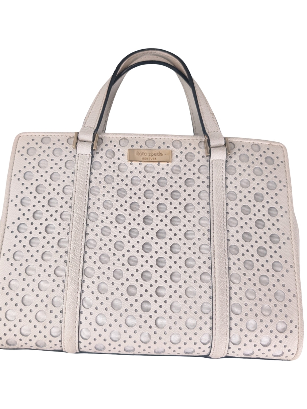 Kate Spade Mini Romy Perforated Satchel Bright White